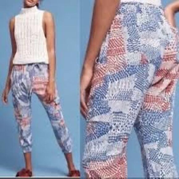 Anthropologie Hei Hei Red/White/Blue Harem Pants/Joggers/Cargo Style Size Small - Picture 1 of 10